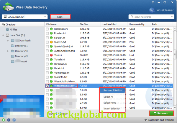 Wise Data Recovery 6.1.3.495 Crack + Serial Number Full Latest 2023